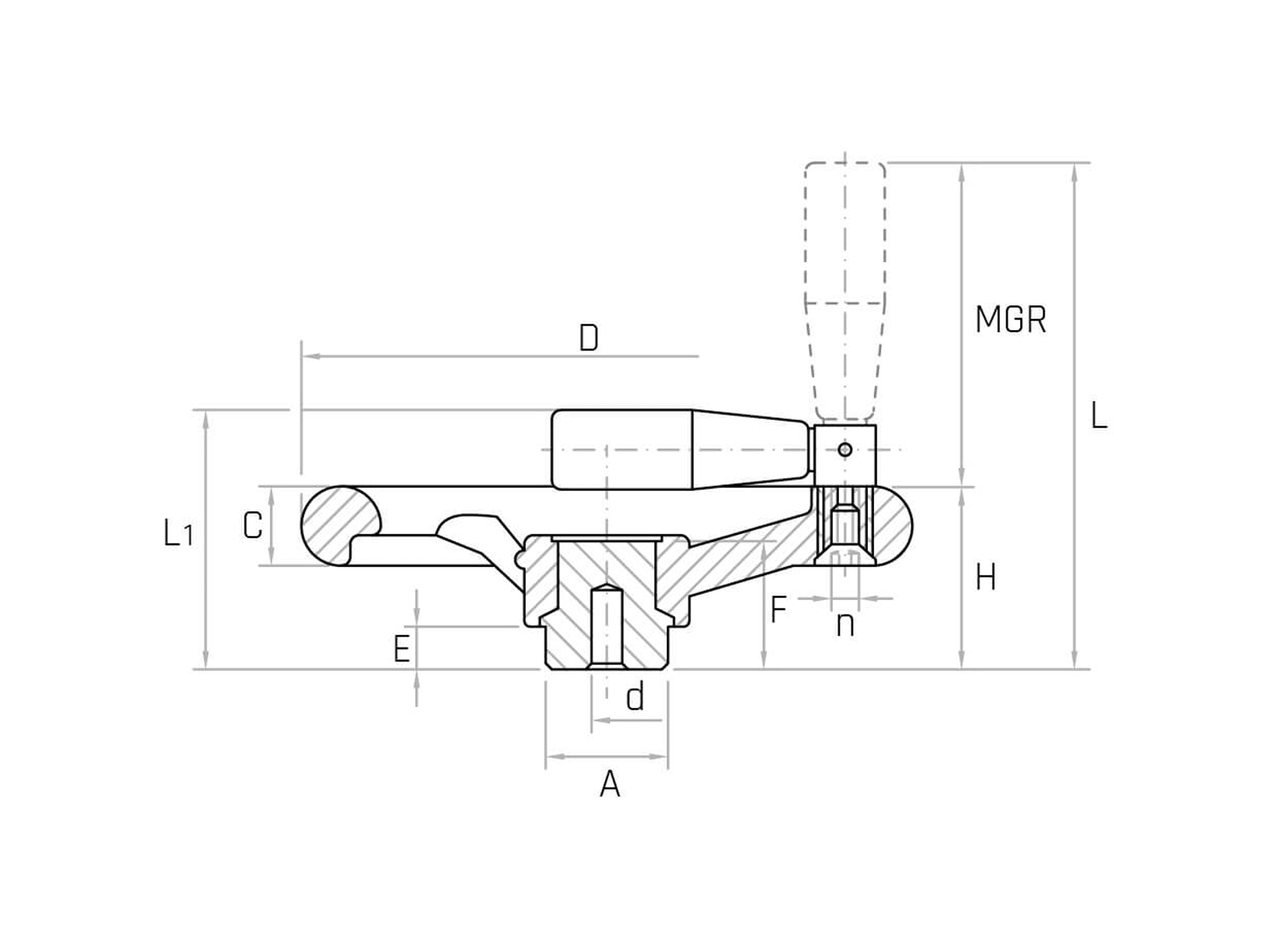 VRAF/MR Three-spoke handwheel with folding knob for SPECIAL WORKS - Range VRAF/MR Three-spoke handwheel with folding knob for SPECIAL WORKS - Range